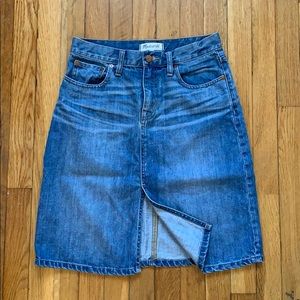 Madewell Front Split Denim Skirt